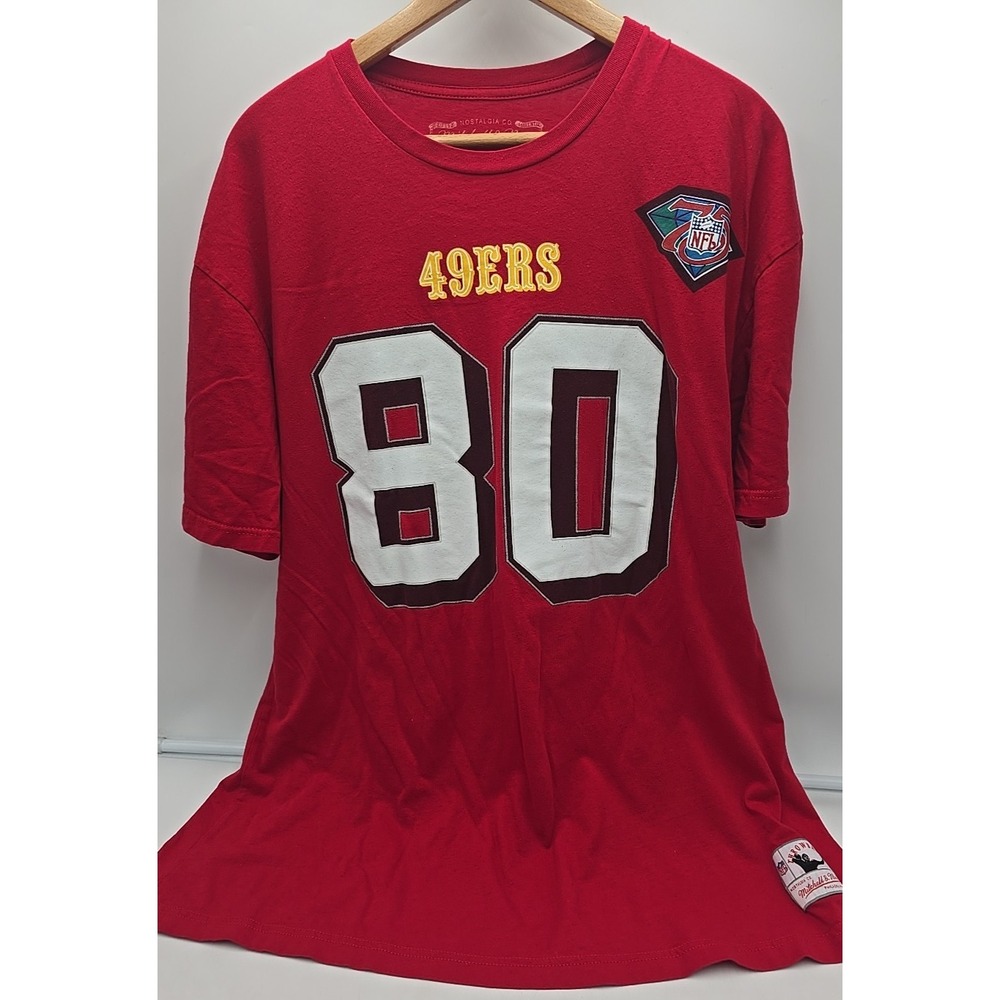 Vtg‎ Jerry Rice San Francisco 75 Anniversary Mitchell & Ness Jersey RED XXL - Picture 2 of 12